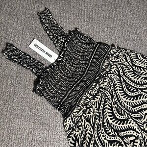 Urban Outfitters NEW Black & Cream Patterned Flowy Jumpsuit w/ Pockets